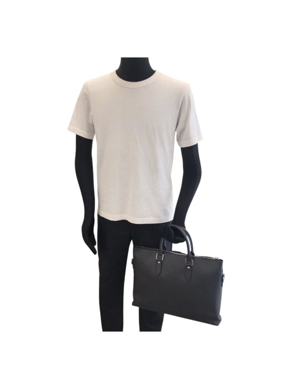 Louis Vuitton Taiga Anton Black Silver Leather Business Briefcase